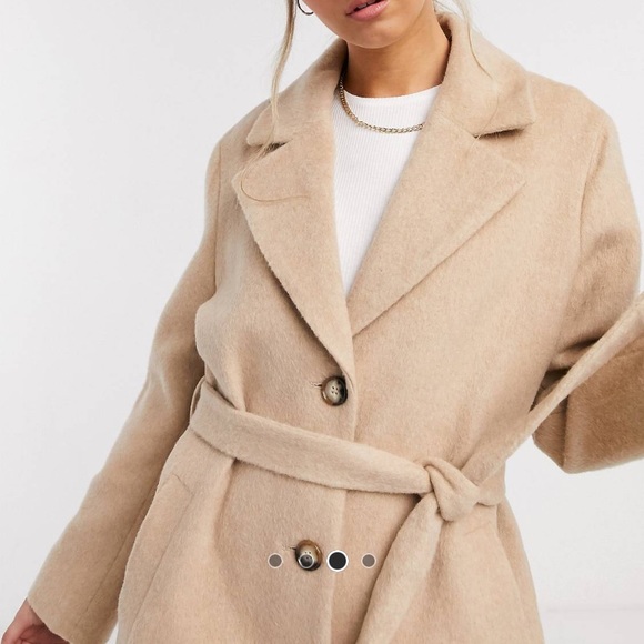 & Other Stories long belted coat in camel size 14 L - Picture 2 of 10